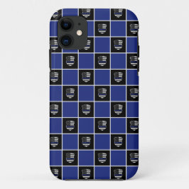 Capa Para iPhone 11 Agente Policial de Chic - Padrão de Crachá de Linh