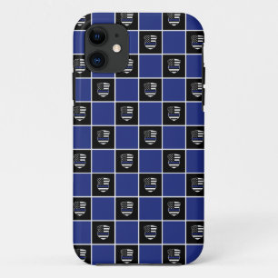 Capa Para iPhone 11 Agente Policial de Chic - Padrão de Crachá de Linh