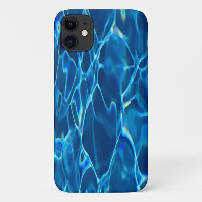Capa Para iPhone 11 Água Piscina Azul Escura (Verso)