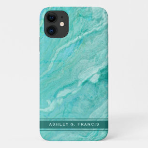 Capa Para iPhone 11 Água suave, turquesa e agato verde