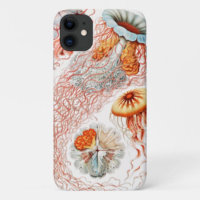 Capa Para iPhone 11 Água-viva, Disco de Ernst Haeckel (Verso)