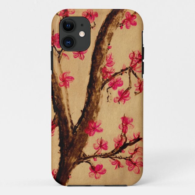 Capa Para iPhone 11 Aguarela Cherryblossom (Verso)