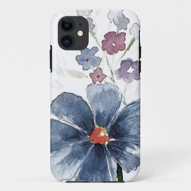 Capa Para iPhone 11 aguarela floral (Verso)