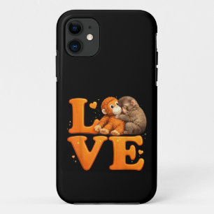 Capa Para iPhone 11 Aguente firme, macaco de pelúcia fofo