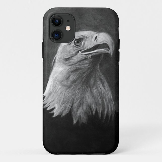Capa Para iPhone 11 Águia americana, grafite tirada mão (Verso)