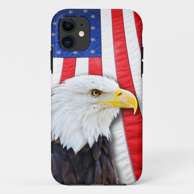 Capa Para iPhone 11 Águia e bandeira (Verso)