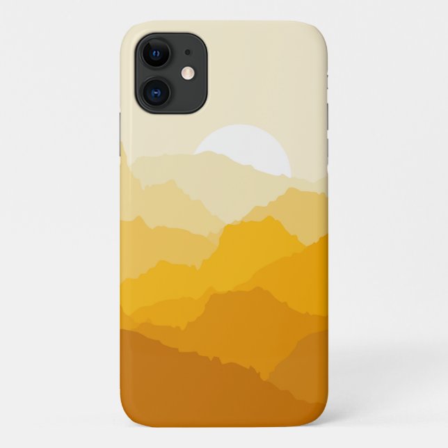 Capa Para iPhone 11 Alarme amarelo e laranja (Verso)