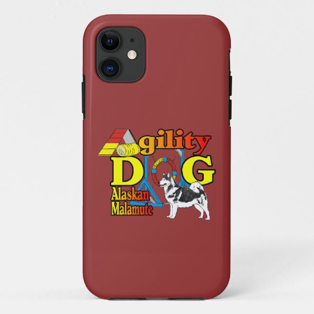 Capa Para iPhone 11 Alaskan Malamute Agilidade (Verso)