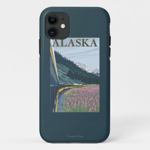 Capa Para iPhone 11 AlaskaRailroad e viagens vintage do Fireweed