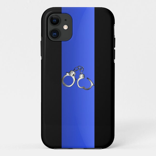 Capa Para iPhone 11 Alças e linhas azuis finas (Verso)