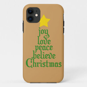Capa Para iPhone 11 Alegria, Amor, Paz, Acredite, Natal