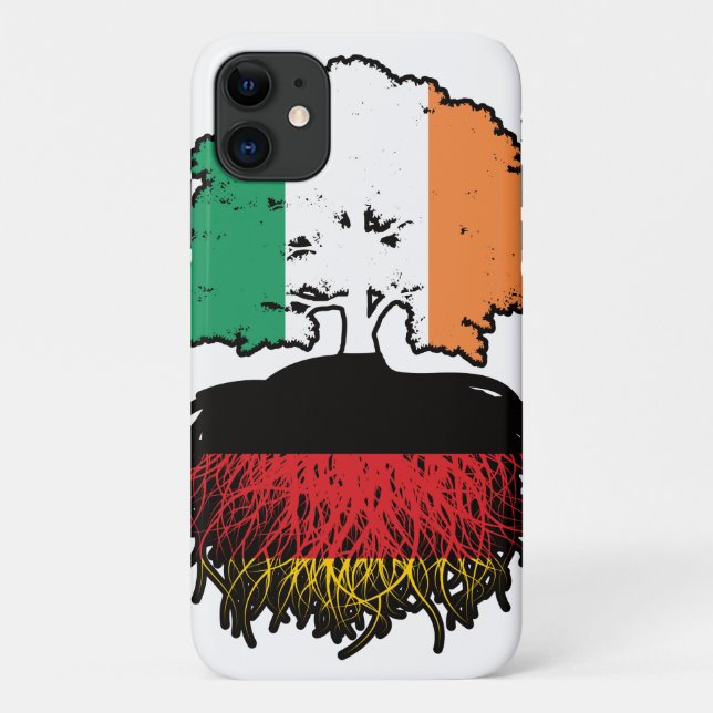 Capa Para iPhone 11 Alemanha Irlanda Irlanda, Alemanha, Tree Roots Fla (Verso)