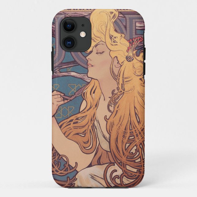Capa Para iPhone 11 Alfonse Mucha Job Art Nouveau mulher (Verso)