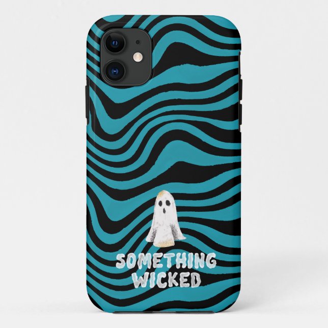 Capa Para iPhone 11 algo malvado fantasma de halloween (Verso)