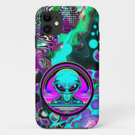 Capa Para iPhone 11 Alienígena Extraterrestre Voando um OVNI
