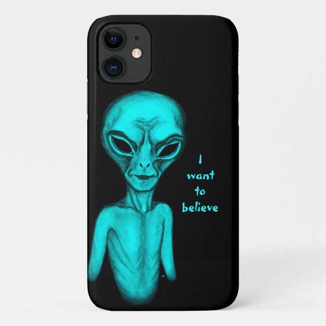 Capa Para iPhone 11 Alienígena, quero acreditar (Verso)