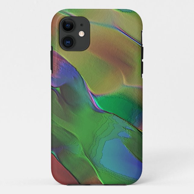 Capa Para iPhone 11 Alivios com predominância de verde e amarelo (Verso)