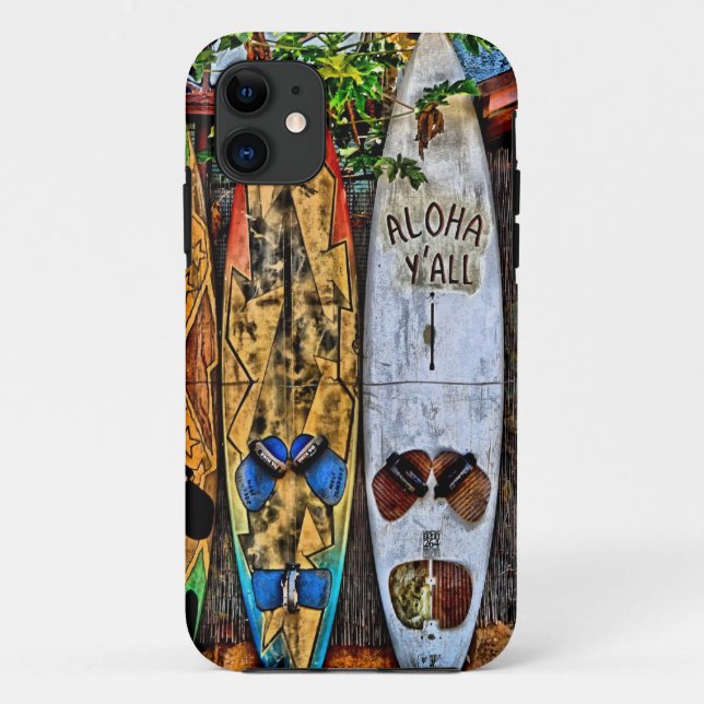Capa Para iPhone 11 Aloha Y'ALL Surfboard cobrir (Verso)