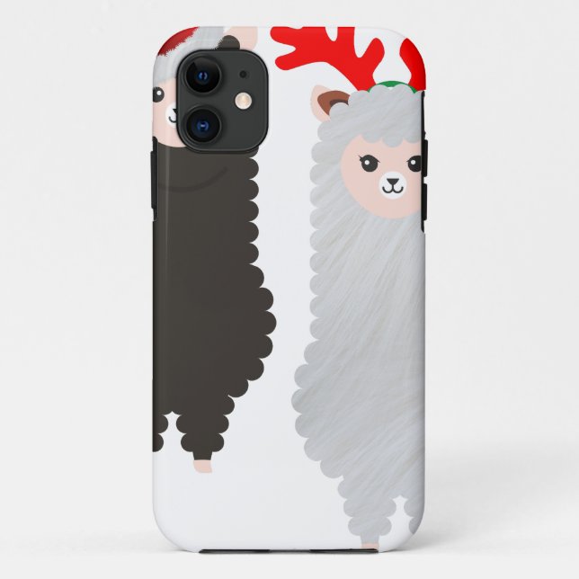Capa Para iPhone 11 alpacas de renas de natal (Verso)