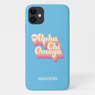 Capa Para iPhone 11 Alpha Chi Omega  Groovy Script
