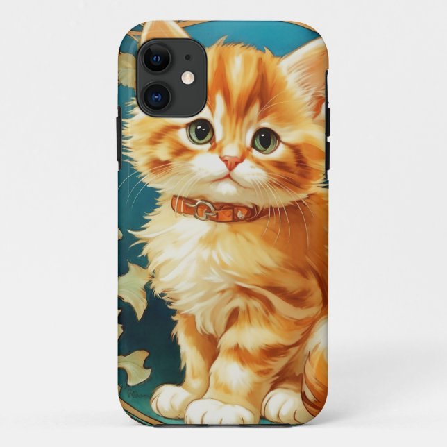 Capa Para iPhone 11 Alphonse Mucha Art Nouveau Cat (Verso)