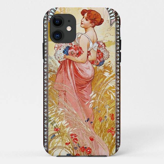 Capa Para iPhone 11 Alphonse Mucha Summer (Verso)