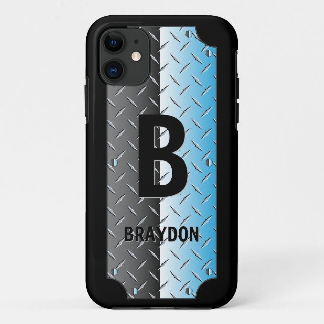 Capa Para iPhone 11 Alterar Inicial, Adicionar (apagar) Nome, Metálico (Verso)