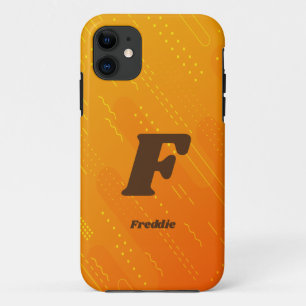 Capa Para iPhone 11 Alterar Inicial, Adicionar (excluir) Nome,Amarelo 