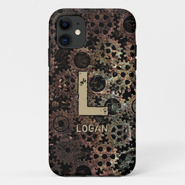 Capa Para iPhone 11 Alterar inicial, adicionar (excluir) nome, engrena (Verso)