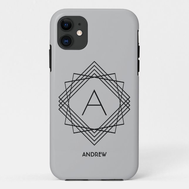 Capa Para iPhone 11 Alterar Inicial, Adicionar (excluir) Nome, Linhas  (Verso)