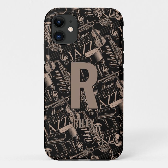 Capa Para iPhone 11 Alterar inicial, adicionar (excluir) nome, música  (Verso)