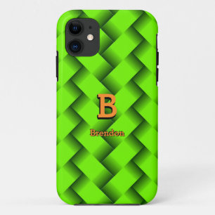Capa Para iPhone 11 Alterar Nome da Adição Inicial Tecido Metálico Ver