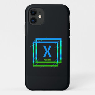 Capa Para iPhone 11 Alterar o Nome do Adicionar Inicial - Quadrados Ve
