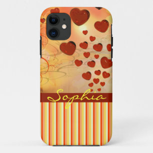 Capa Para iPhone 11 Amarelo alaranjado vermelho do Flourish da árvore