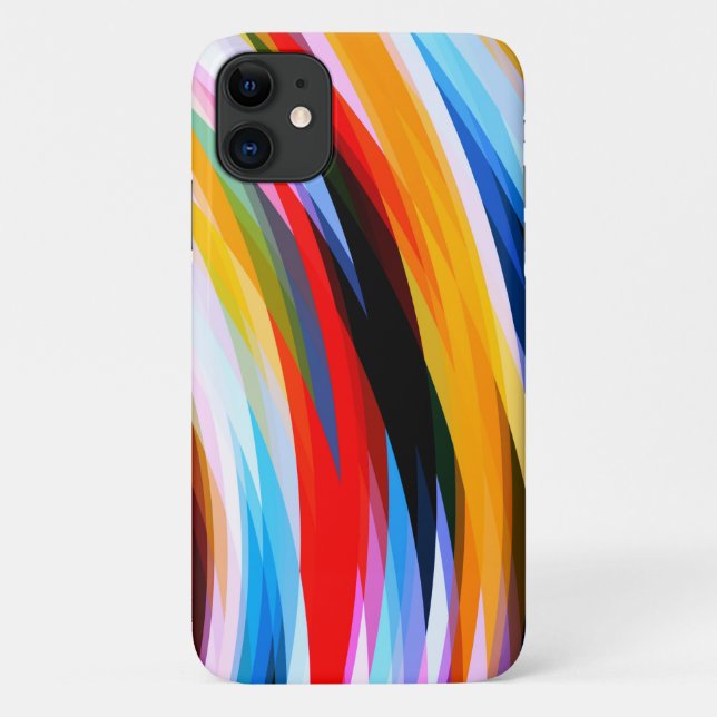 Capa Para iPhone 11 Amarelo azul vermelho preto (Verso)