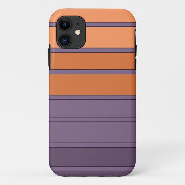 Capa Para iPhone 11 Amarelo com padrão listrado (Verso)