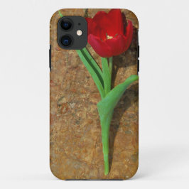 Capa Para iPhone 11 amarelo e Red Tulip