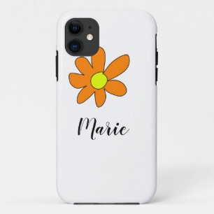 Capa Para iPhone 11 Amarelo laranja Margarida resumo adicionar nome te
