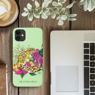 Capa Para iPhone 11 Amarelo-leopardo Gecko Verde