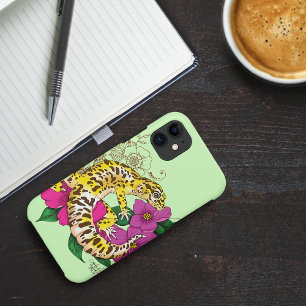 Capa Para iPhone 11 Amarelo-leopardo Gecko Verde