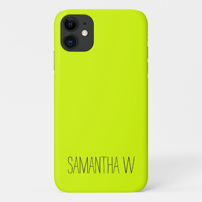 Capa Para iPhone 11 Amarelo Neon de alta visibilidade (Verso)