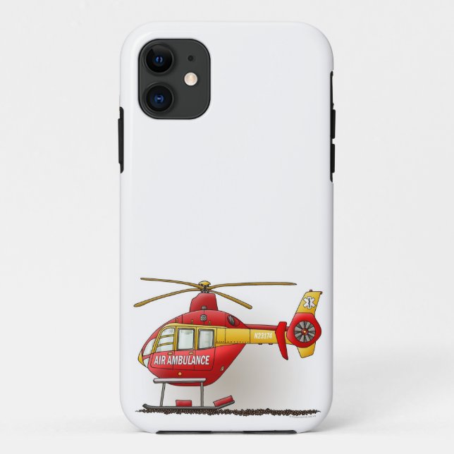 Capa Para iPhone 11 Ambulância do helicóptero (Verso)