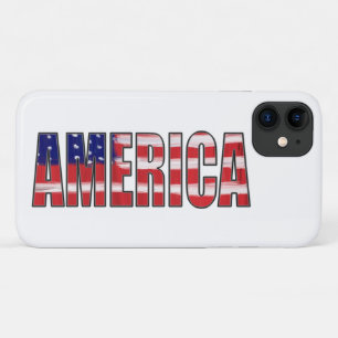 Capa Para iPhone 11 AMÉRICA Em Cores De Bandeiras