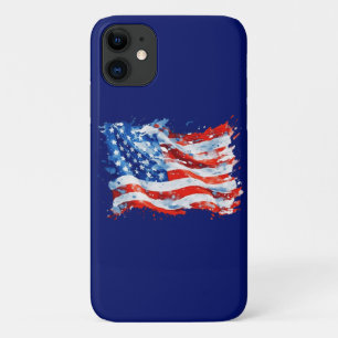 Capa Para iPhone 11 American Flag USA Watercolor 4 de julho