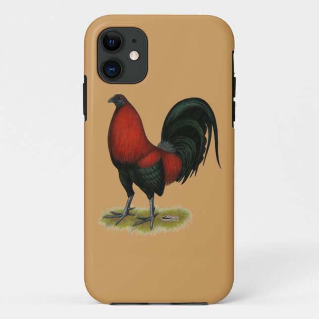 Capa Para iPhone 11 American Game BB Black Red Rooster (Verso)
