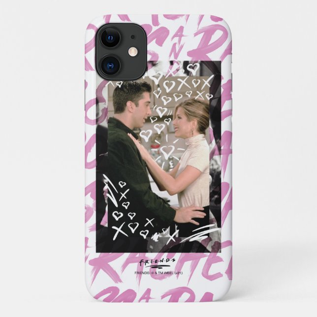 Capa Para iPhone 11 AMIGOS™ | Ross E Rachel Doodled Hearts (Verso)