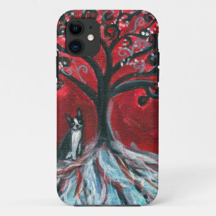 Capa Para iPhone 11 Amor da árvore de Boston Terrier