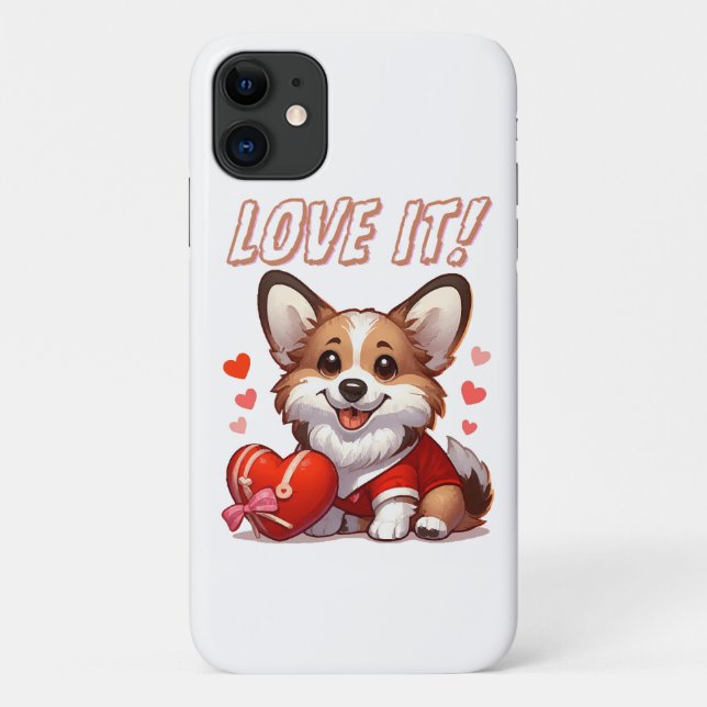 Capa Para iPhone 11 Amor de Corgi Fofo (Verso)