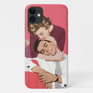 Capa Para iPhone 11 Amor e Romance Vintage, Recém-Casados em Rosa