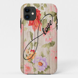 Capa Para iPhone 11 amor floral de madeira da flor do caso do iPhone 6